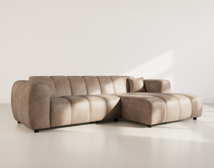 Canapé d'angle droit 4 places en simili Curtis