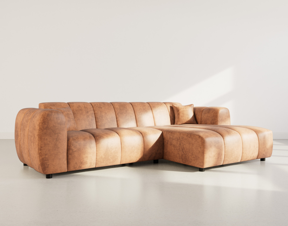 Canapé d'angle droit 4 places en simili Curtis