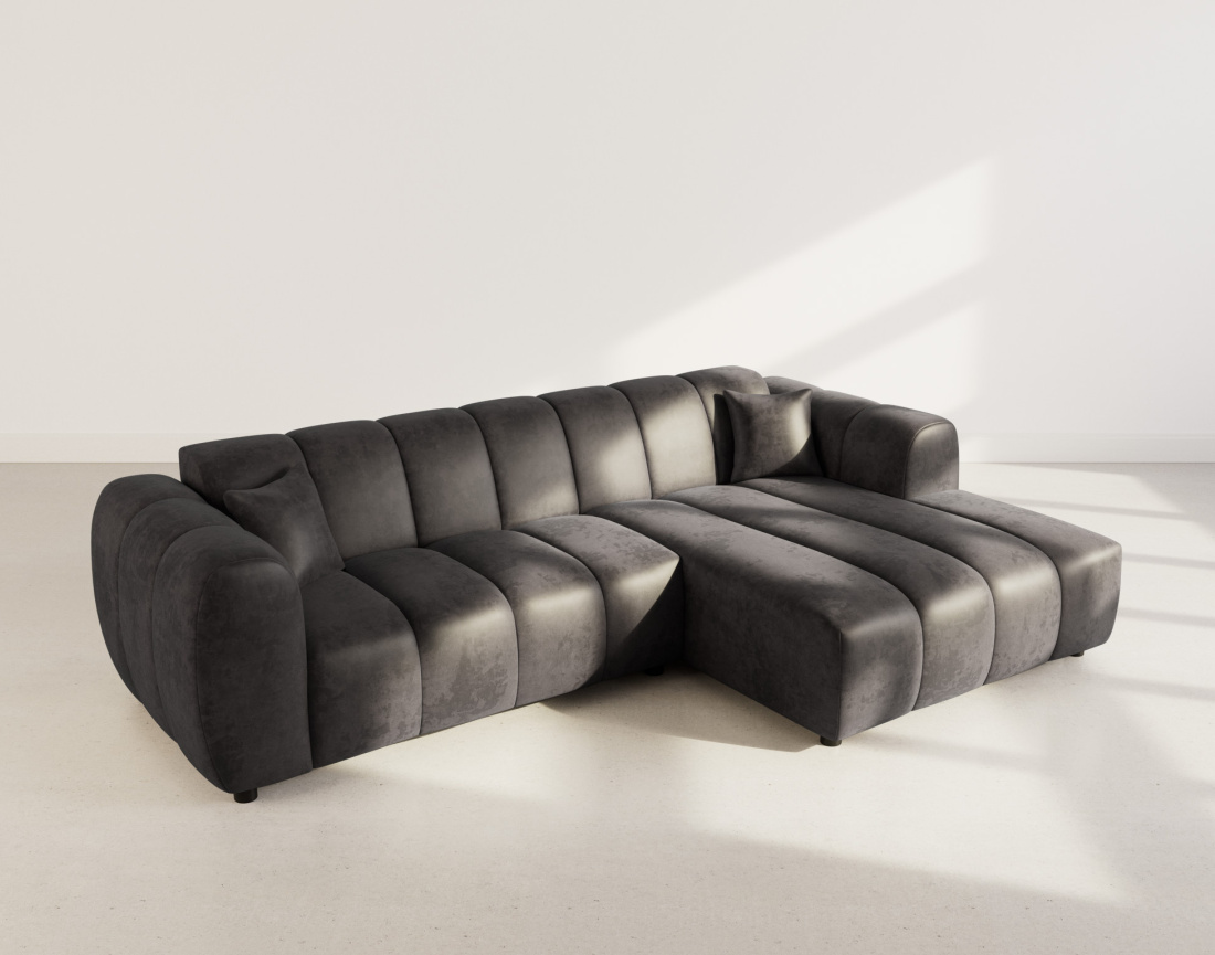 Canapé d'angle droit 4 places en simili Curtis