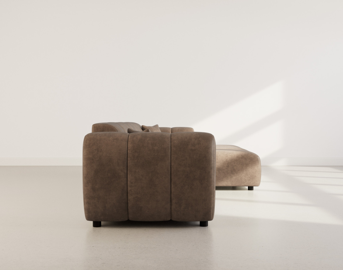 Canapé d'angle droit 4 places en simili Curtis