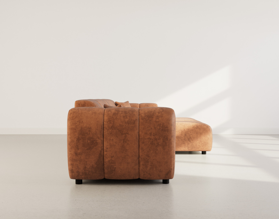 Canapé d'angle droit 4 places en simili Curtis