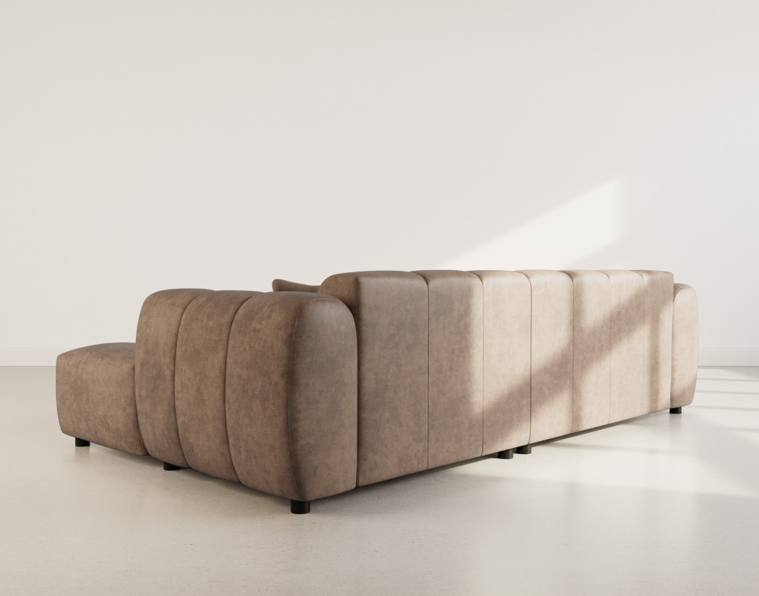 Canapé d'angle droit 4 places en simili Curtis