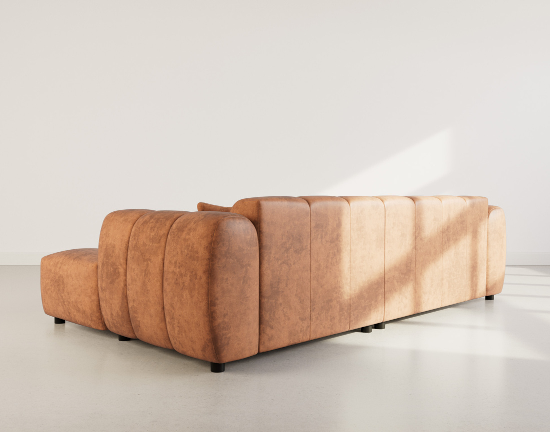 Canapé d'angle droit 4 places en simili Curtis