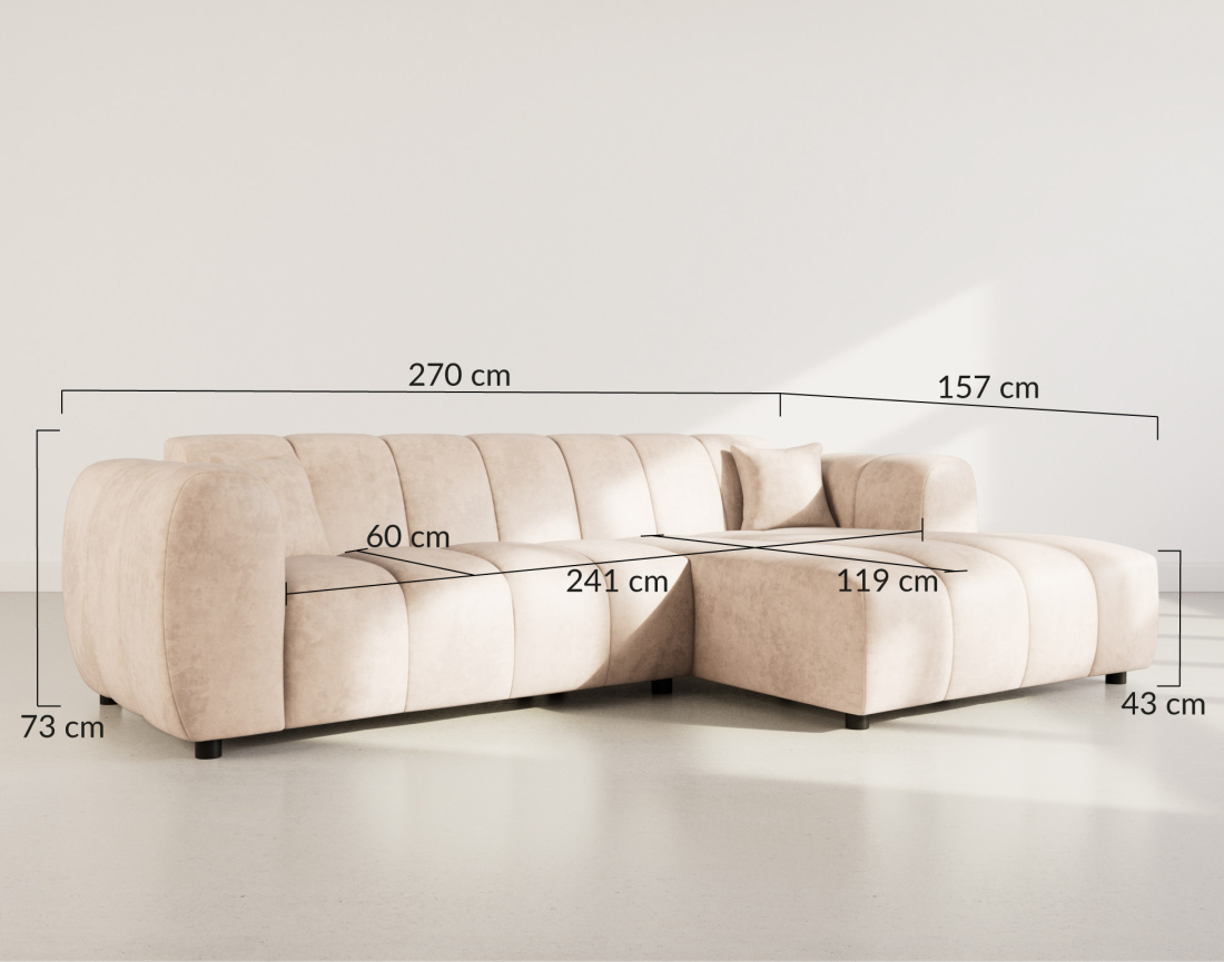 Canapé d'angle droit 4 places en simili Curtis