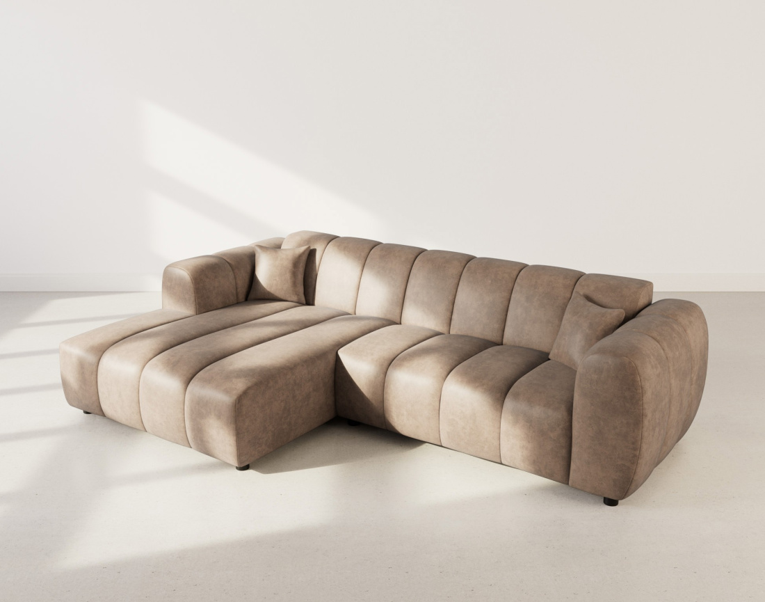 Canapé d'angle gauche 4 places en simili Curtis