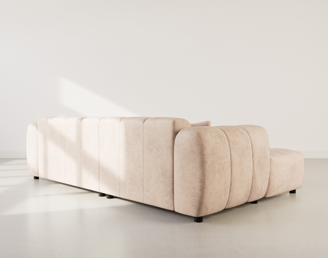 Canapé d'angle gauche 4 places en simili Curtis