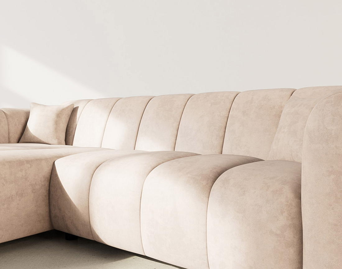 Canapé d'angle gauche 4 places en simili Curtis