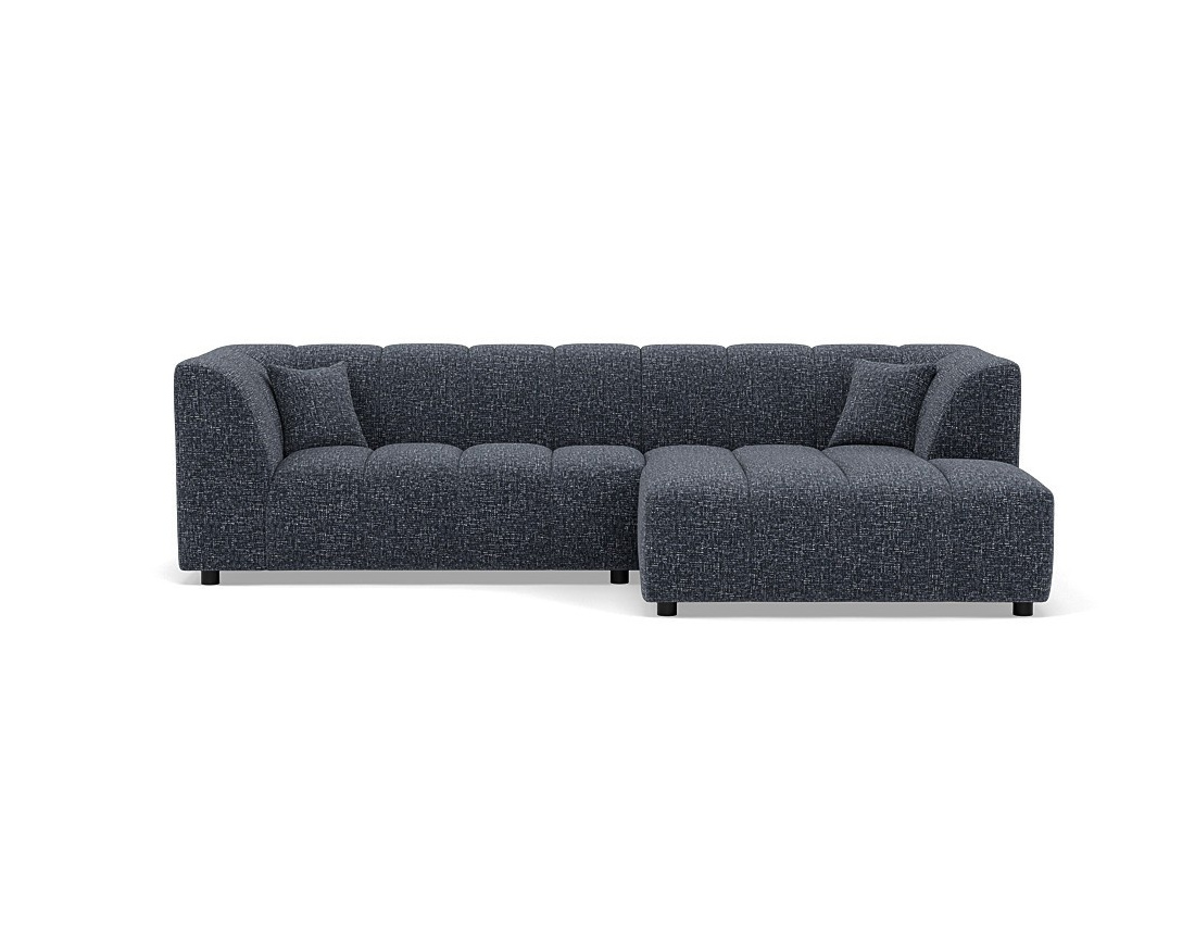 Canapé d'angle droit 4 places avec accoudoir en tissu texturé Curtis