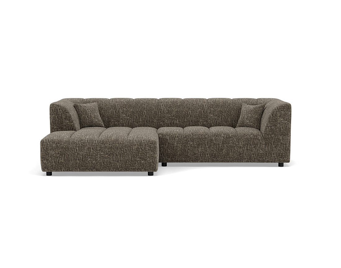 Canapé d'angle gauche 4 places avec accoudoir en tissu texturé Curtis