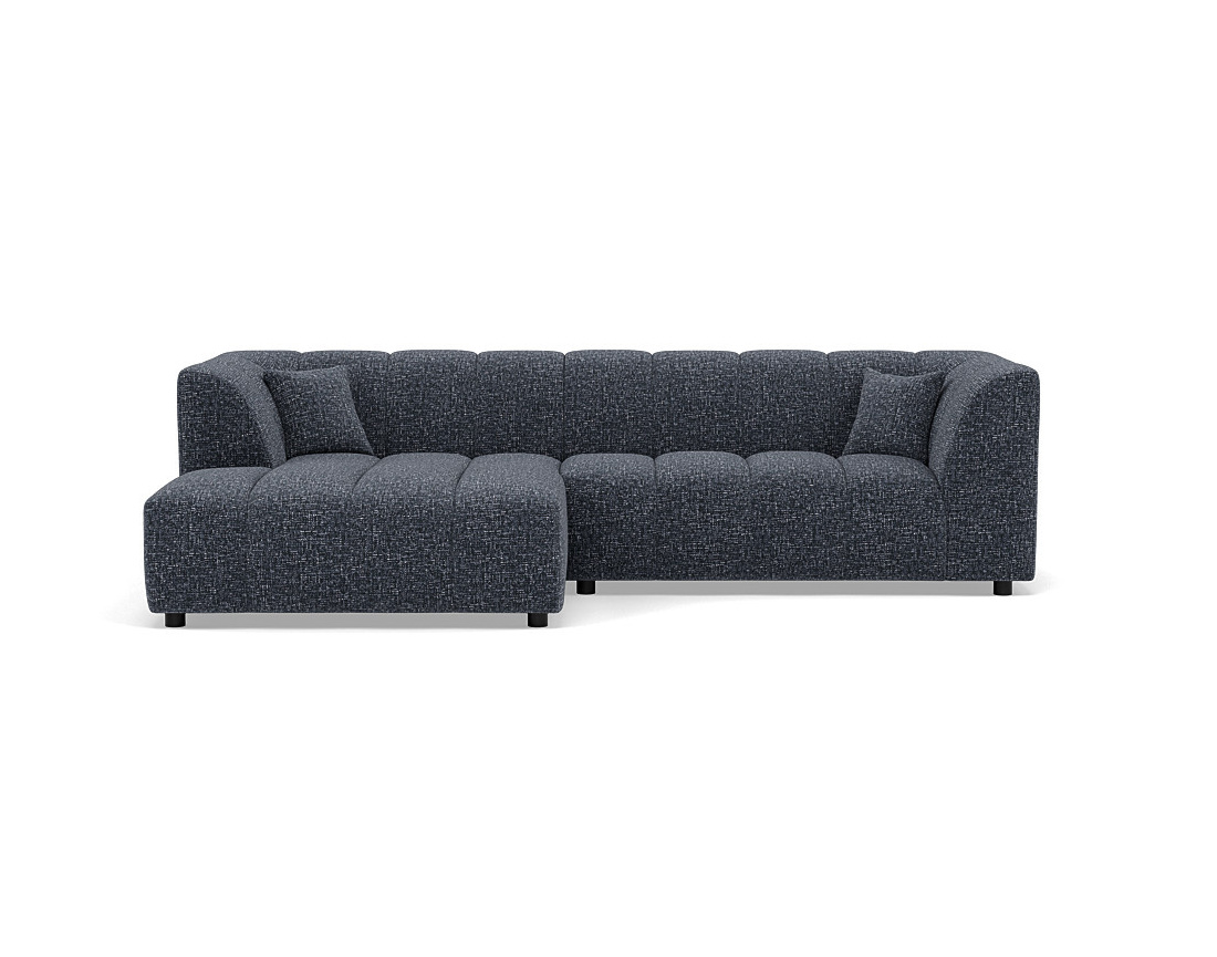 Canapé d'angle gauche 4 places avec accoudoir en tissu texturé Curtis