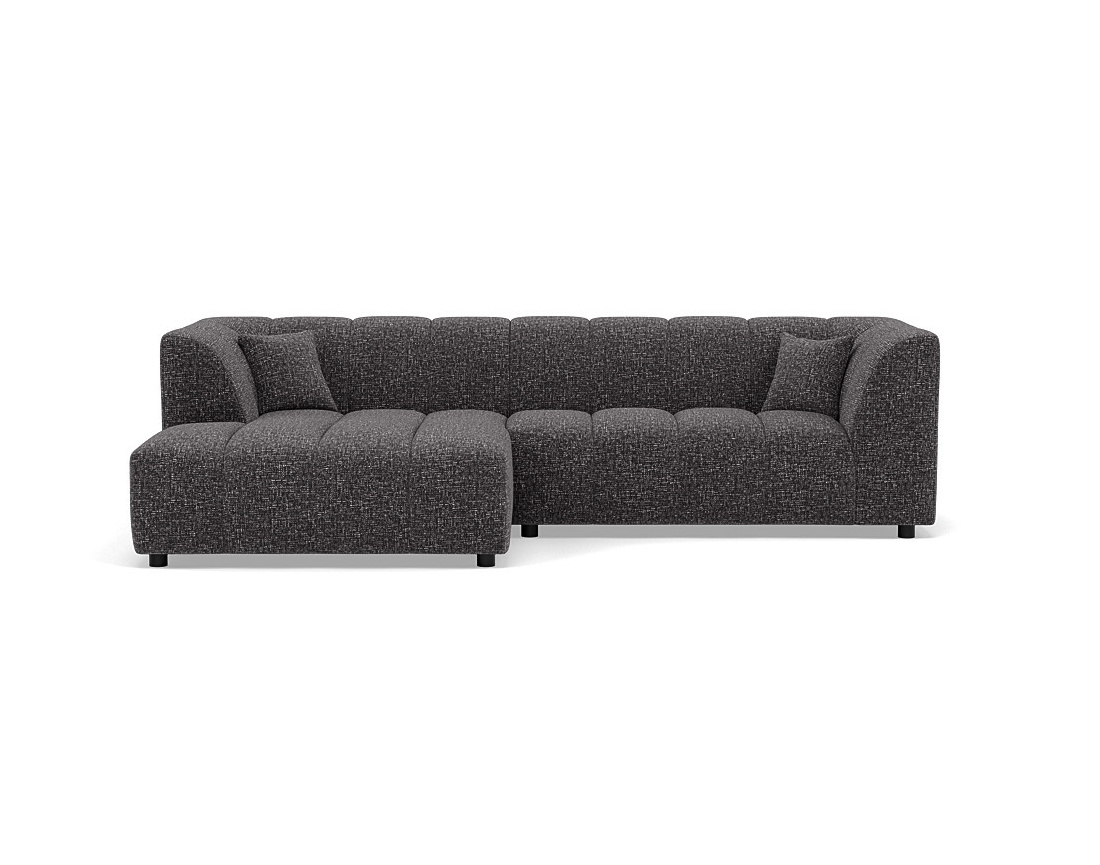 Canapé d'angle gauche 4 places avec accoudoir en tissu texturé Curtis