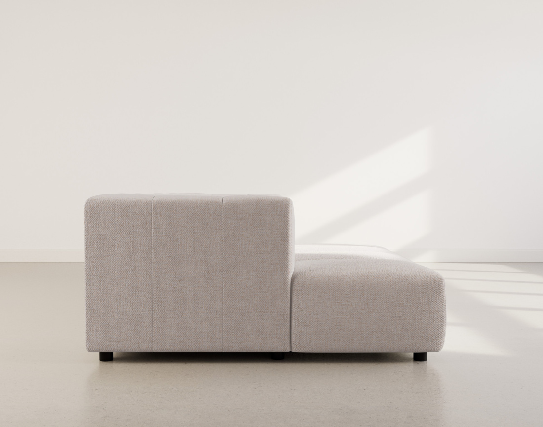 Canapé d'angle gauche 4 places avec accoudoir en tissu texturé Curtis