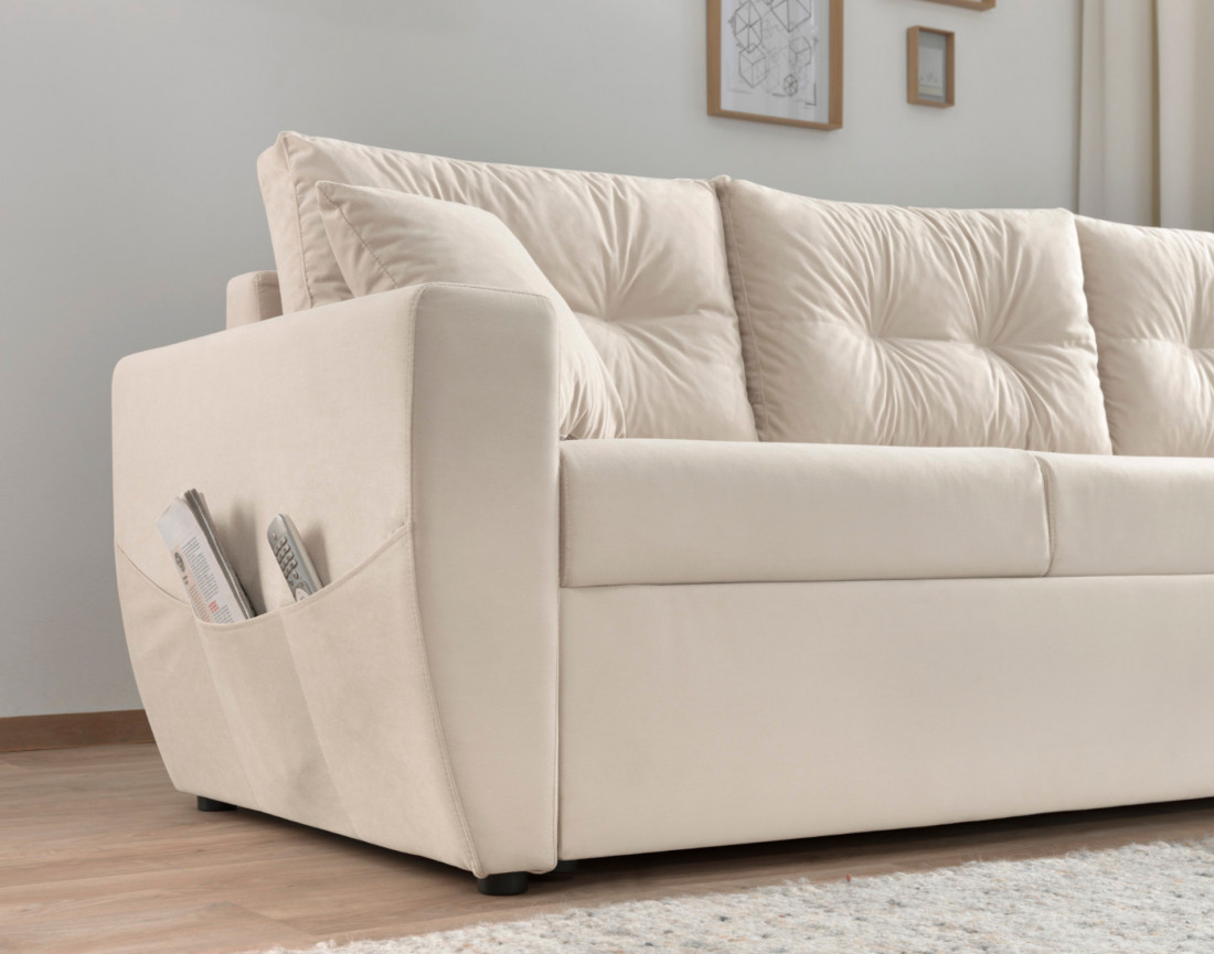 Canapé convertible Astoria 4 places avec coffre - angle réversible