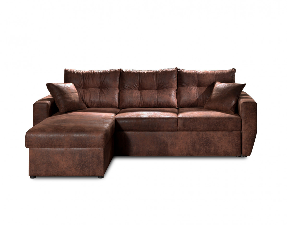 Canapé d'angle convertible Astoria avec coffre - style industriel