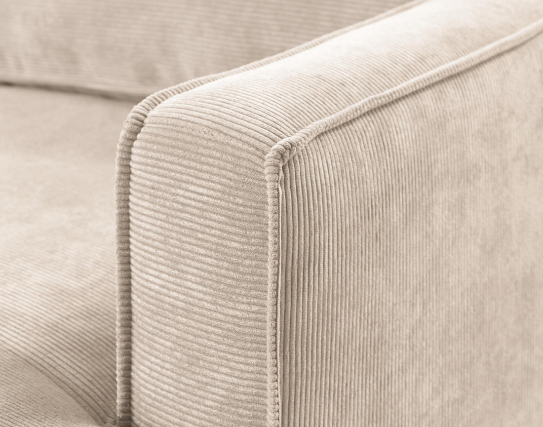 Canapé d'angle gauche convertible 5 places en velours côtelé Jake