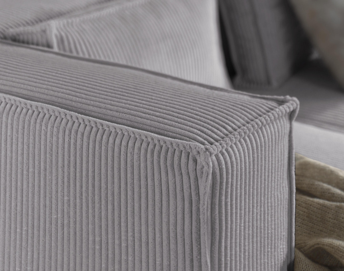 Stella - canapé panoramique en velours côtelé - 7 places - style contemporain