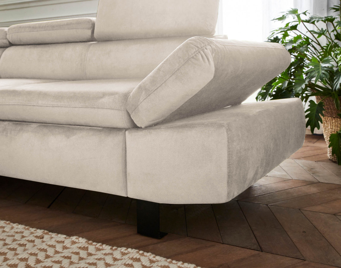 Canapé d'angle convertible 5 places avec têtières Nairobi - Gauche