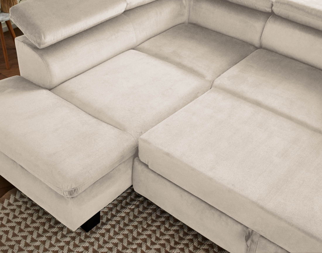 Canapé d'angle convertible 5 places avec têtières Nairobi - Gauche