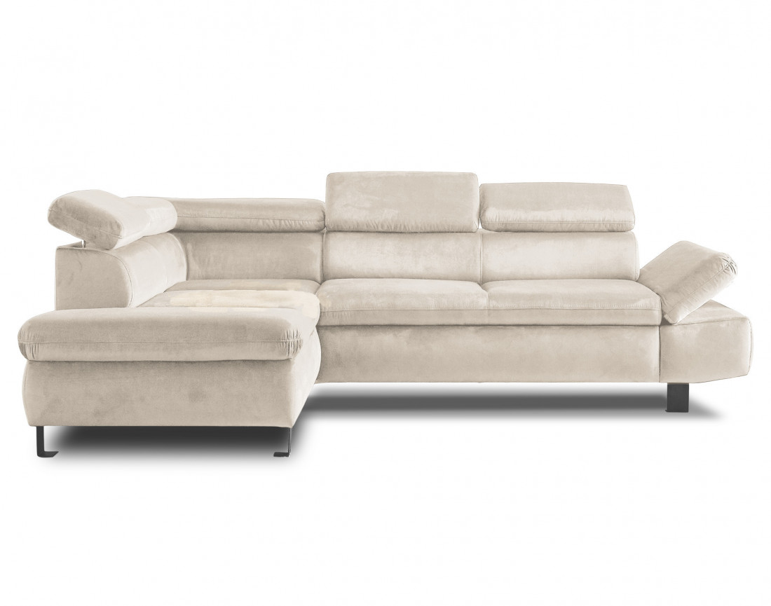 Canapé d'angle convertible 5 places avec têtières Nairobi - Gauche