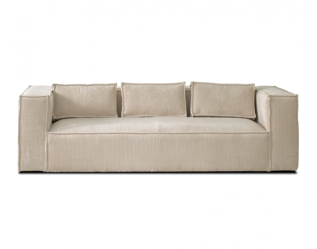 Stella - canapé fixe 3 places - en velours côtelé - style contemporain