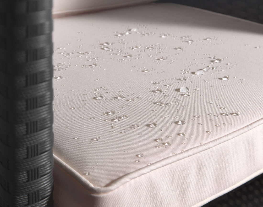 Salon de jardin encastrable 10 places - en résine tressée - Noir avec coussins beiges + housse de protection - Cuba