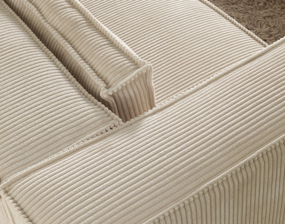 Stella - canapé fixe 2 places - en velours côtelé - style contemporain