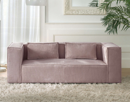 Stella - canapé fixe 2 places - en velours côtelé - style contemporain