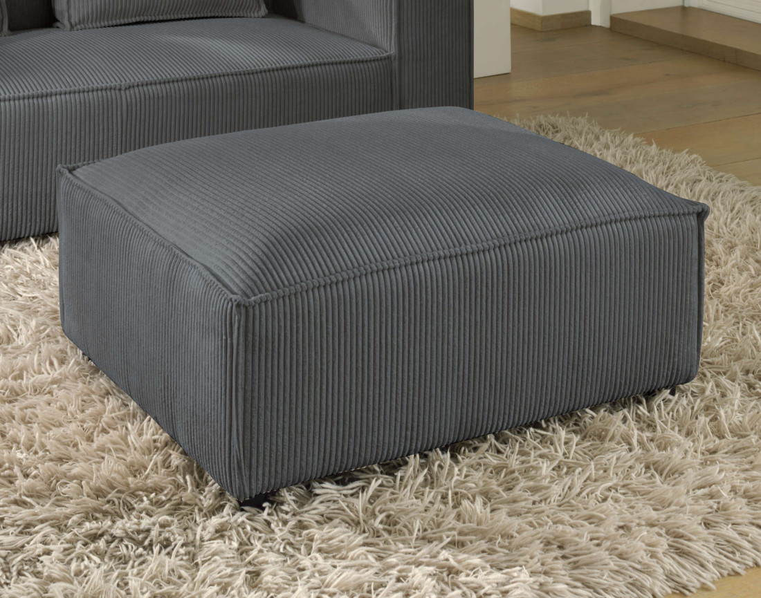 Stella - pouf en velours côtelé au style contemporain