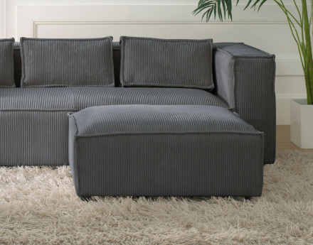 Stella - pouf en velours côtelé au style contemporain