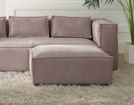 Stella - pouf en velours côtelé au style contemporain