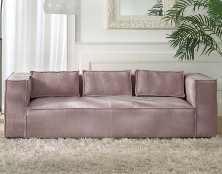 Stella - canapé fixe 3 places - en velours côtelé - style contemporain