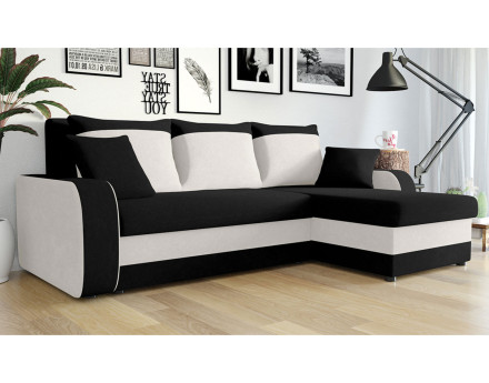 Zelie - Canapé d'angle réversible convertible avec coffre - 4 places - style contemporain