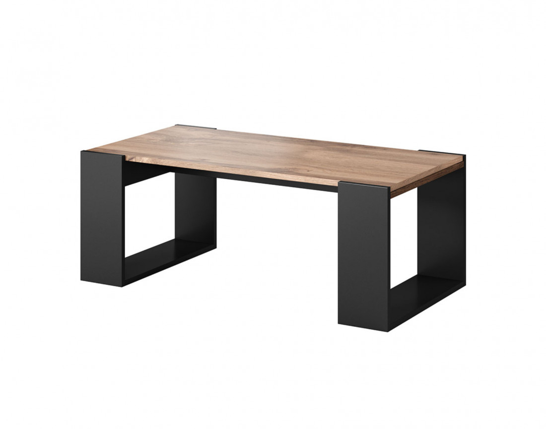 Willow - table basse bois et gris - style industriel - 120 cm