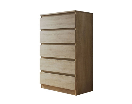 Celia - Commode 5 tiroirs en bois - 70 cm - style contemporain