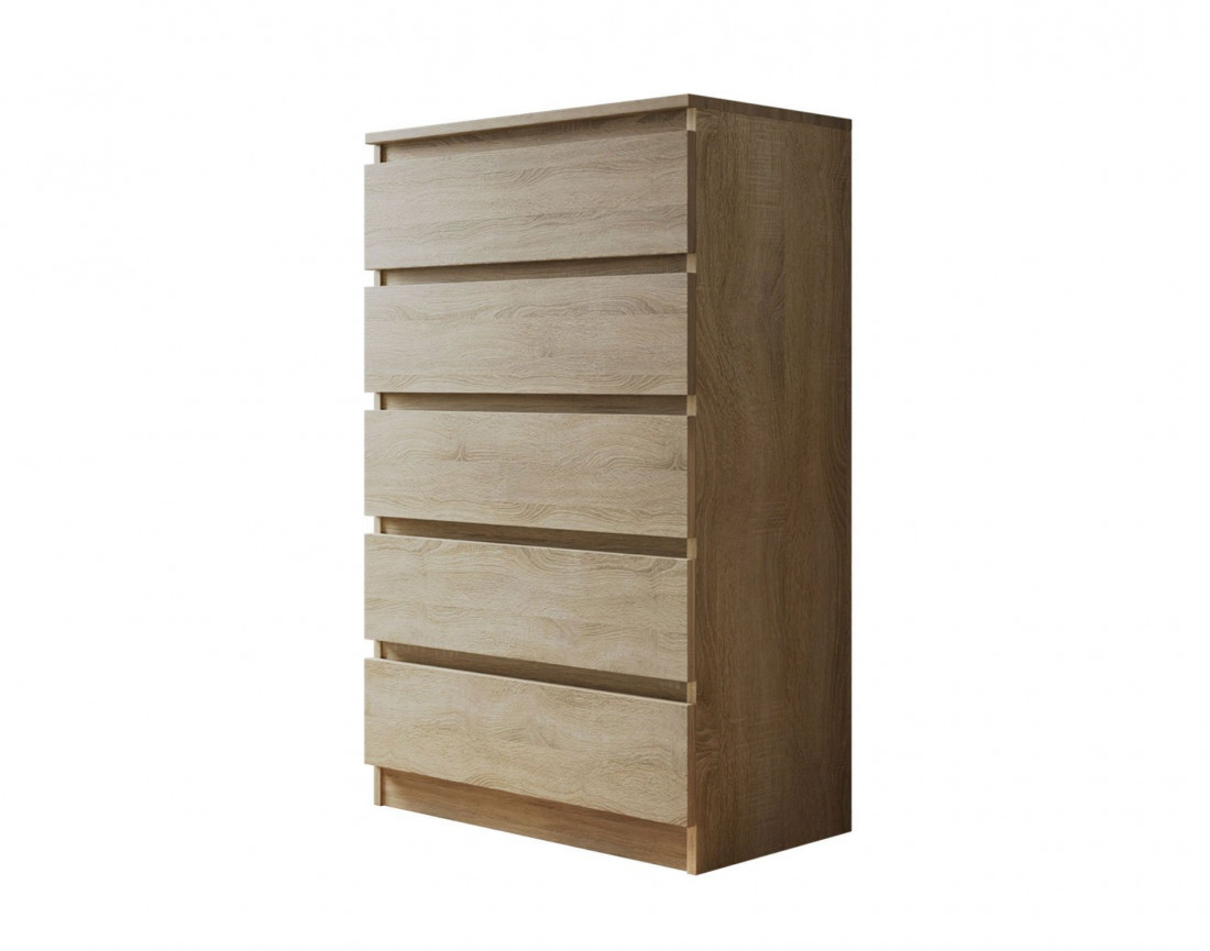 Celia - Commode 5 tiroirs en bois - 70 cm - style contemporain