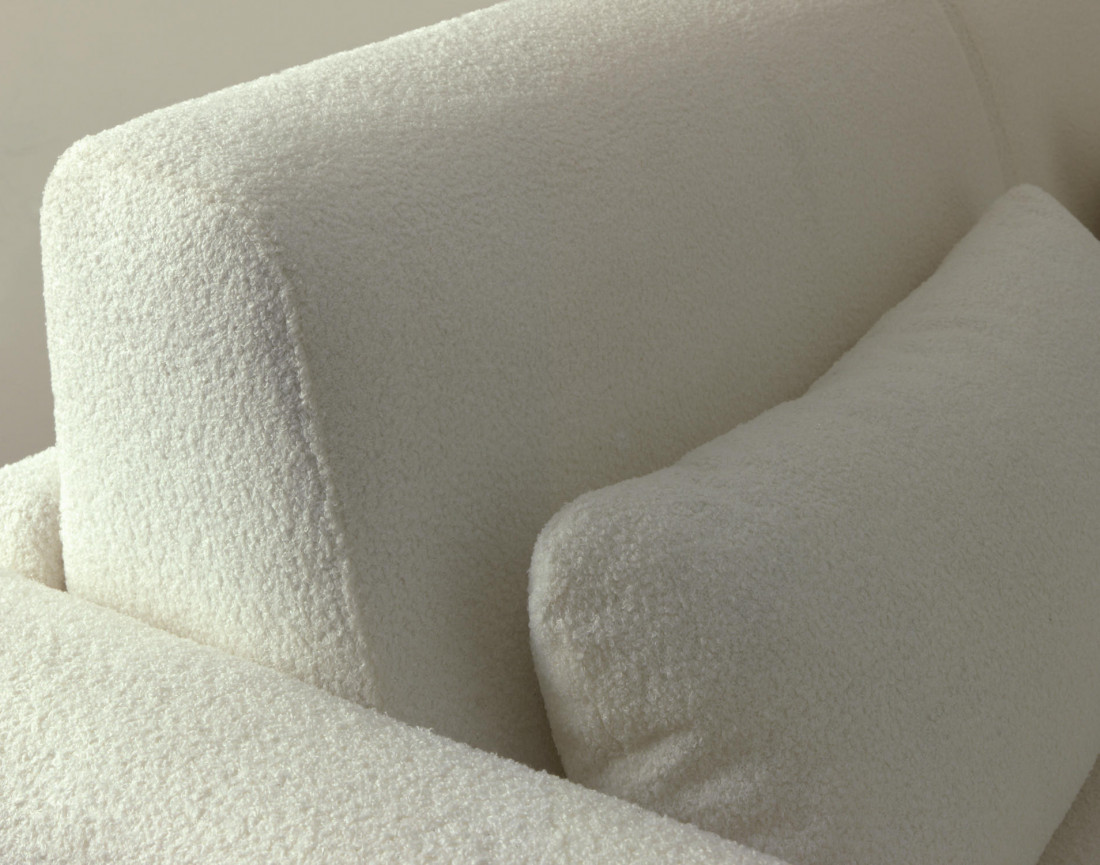 Canapé 3 places convertible express quotidien en tissu bouclette Owen