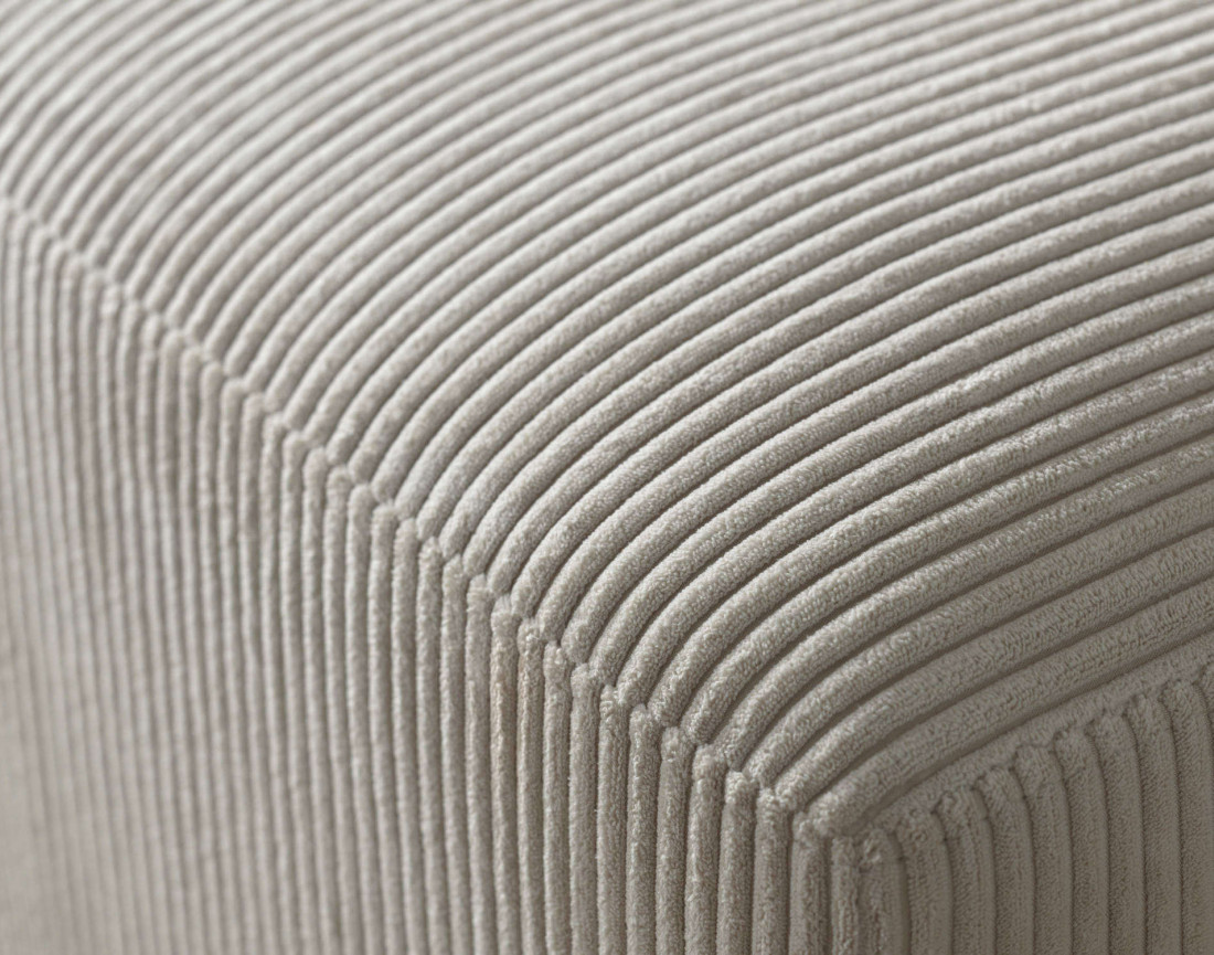 Canapé d'angle gauche 5 places convertible avec coffre en velours côtelé Livy