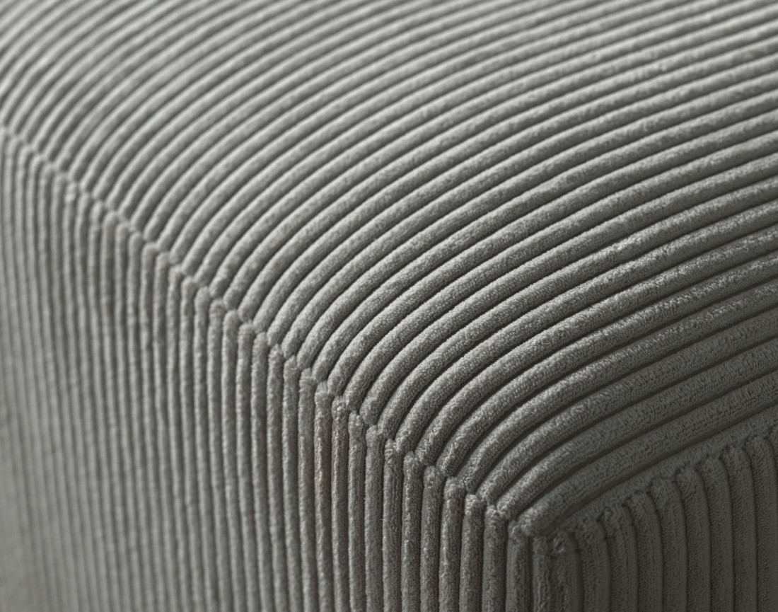 Canapé d'angle gauche 5 places convertible avec coffre en velours côtelé Livy