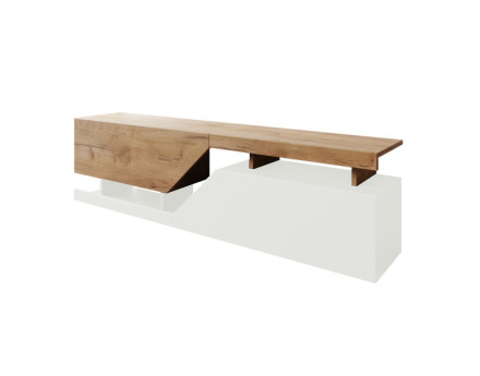 PITT – Meuble TV de style industriel avec deux armoires de rangement (160x46x35 cm)