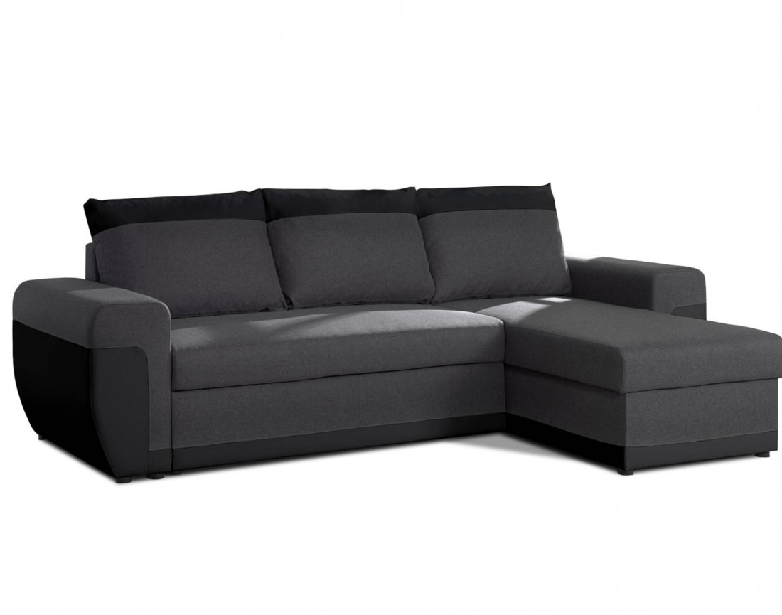 Canapé d'angle réversible 4 places convertible avec coffre Milan