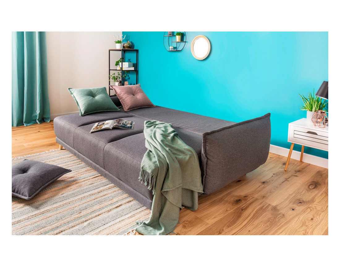 Lena - canapé 3 places convertible avec coffre au style scandinave