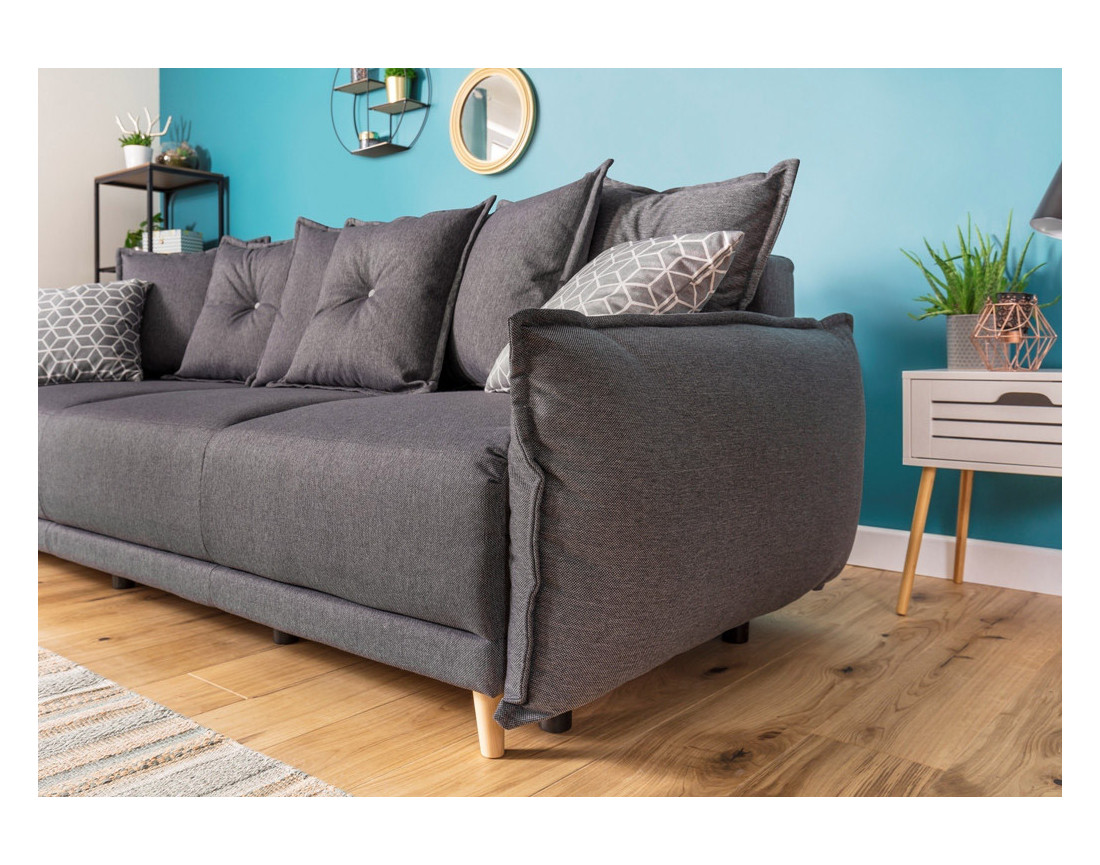 Lena - canapé 3 places convertible avec coffre au style scandinave