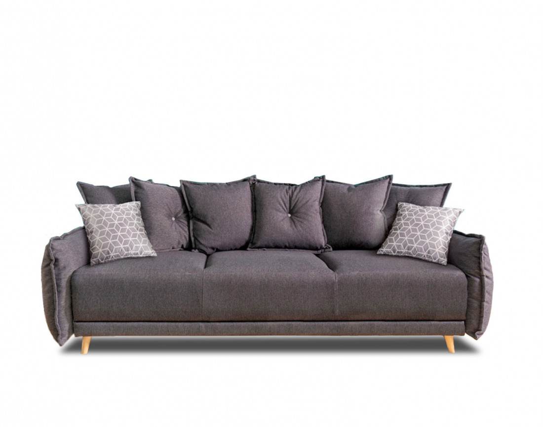 Lena - canapé 3 places convertible avec coffre au style scandinave