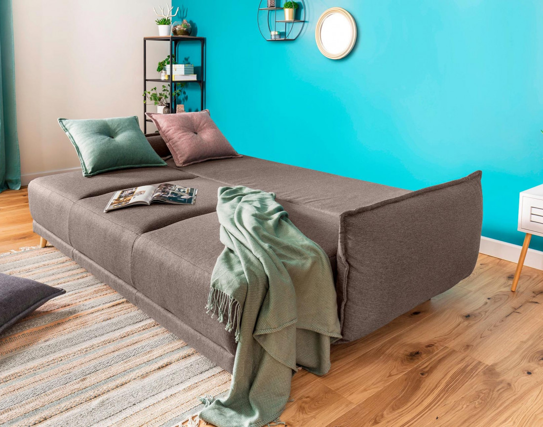 Lena - canapé 3 places convertible avec coffre au style scandinave