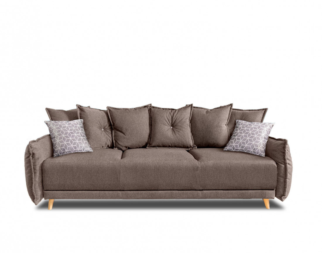 Lena - canapé 3 places convertible avec coffre au style scandinave