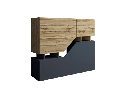 Pitt - Buffet haut de style industriel avec rangements - 120 cm