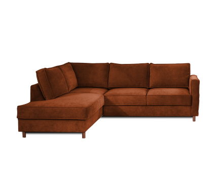 Canapé d'angle gauche convertible 5 places en velours côtelé Jake