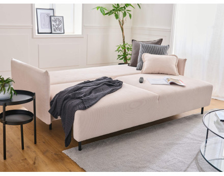 Valentina - canapé 3 places convertible avec coffre en velours côtelé - style contemporain