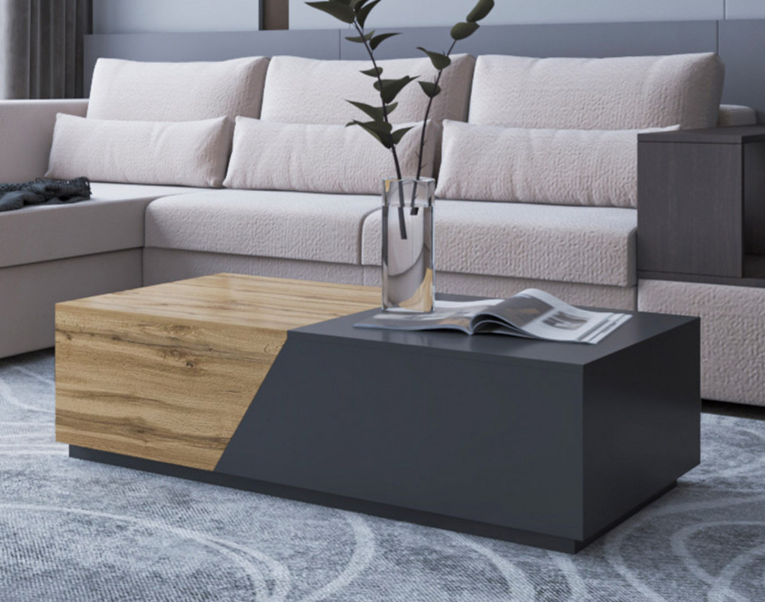 Pitt - Table basse - 124 cm - style industriel