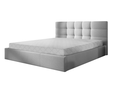 Mael - lit coffre 180x200 cm - en tissu et sommier inclus